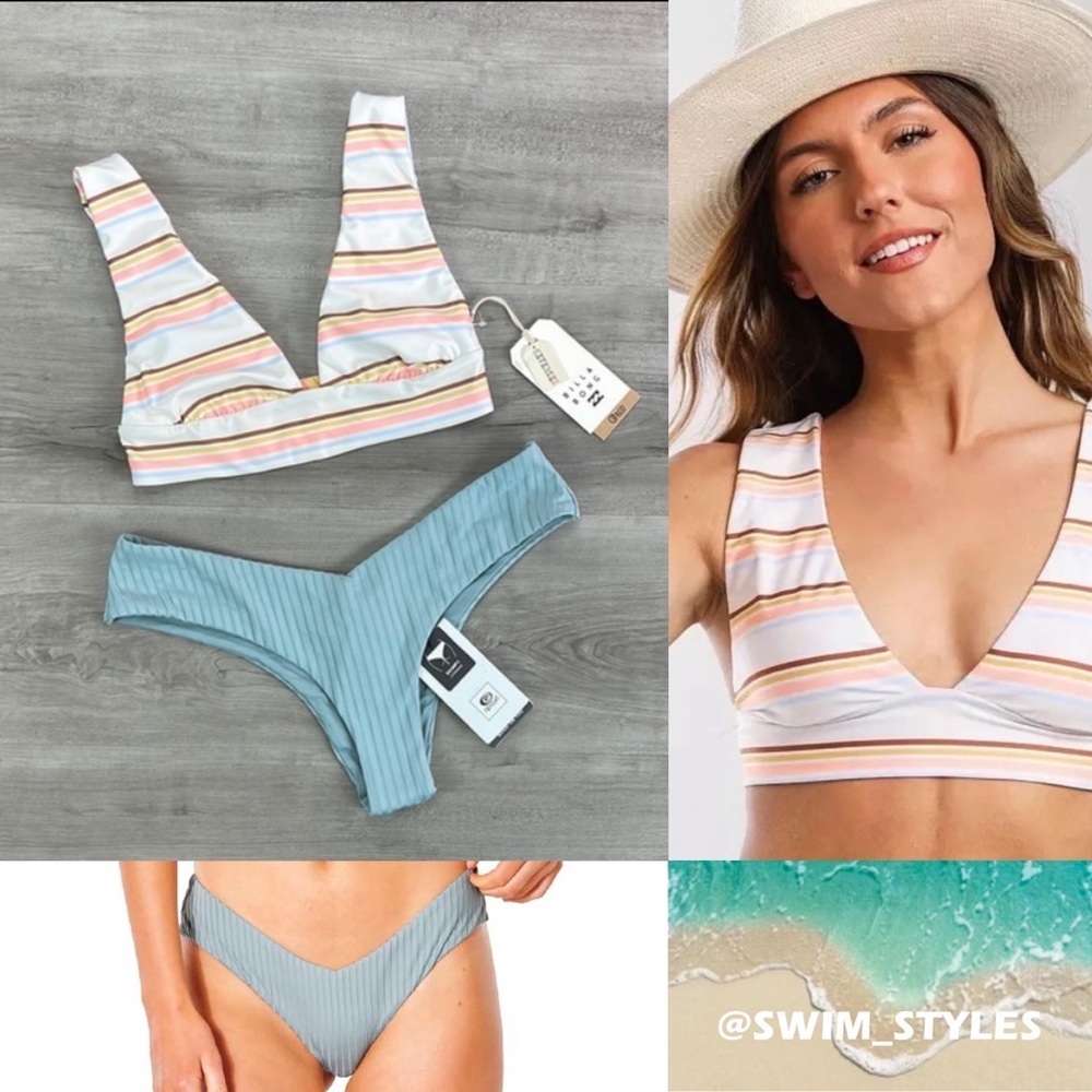 🔆BILLABONG🔆 RIP CURL🔆 FEELING SUNNY PLUNGE PREMIUM SURF SKIMPY HIPSTER BIKINI